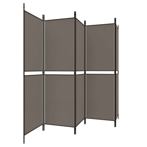 vidaXL Cloison de s&eacute;paration 5 panneaux Anthracite 250x180 cm Tissu
