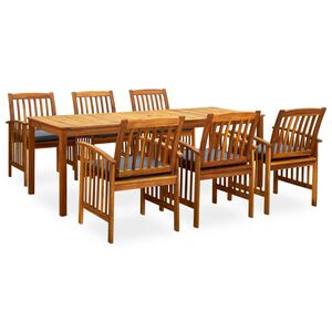 vidaXL Ensemble &agrave; manger de jardin 7 pcs avec coussins Acacia solide