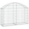 vidaXL Panier de gabions arqu&eacute; 100x30x60/80 cm Fer galvanis&eacute;