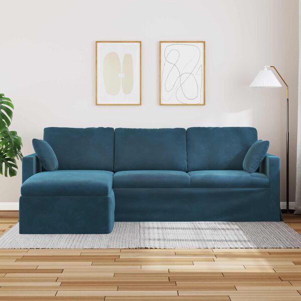 vidaXL Canap&eacute; Bleu 198 x 134 x 80 cm Velours