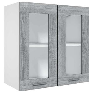 vidaXL Vitrine suspendue Lyon gris Sonoma 60x31x60cm bois d'ing&eacute;nierie