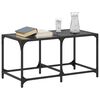 vidaXL Table basse avec dessus en verre noir 78,5x40x40 cm acier