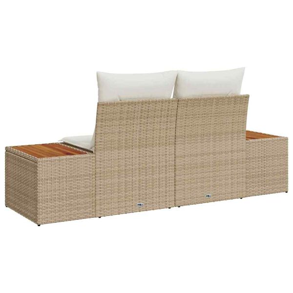 vidaXL Canap&eacute; de jardin Beige 184 x 62 x 85cm polyrotin