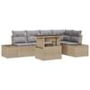 vidaXL Ensemble de canap&eacute; de jardin 6 pc Beige polyrotin
