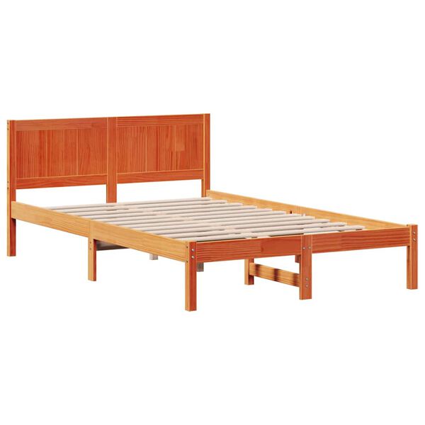 vidaXL Cadre de lit Marron 120 x 200 cm Bois de pin massif