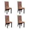 vidaXL Chaises &agrave; manger lot de 4 marron similicuir