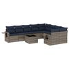 vidaXL Ensemble de canap&eacute; de jardin 10 pcs avec coussins gris r&eacute;sine tress&eacute;e
