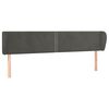 vidaXL T&ecirc;te de lit avec oreilles Gris fonc&eacute; 163x23x78/88 cm Velours