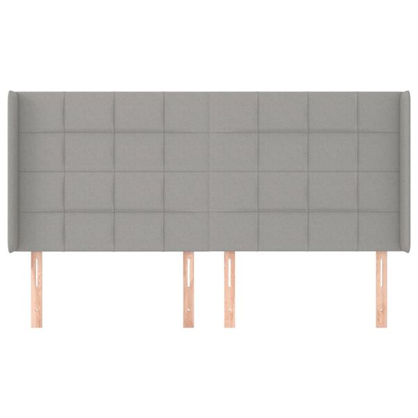vidaXL T&ecirc;te de lit avec oreilles Gris clair 203x16x118/128 cm Tissu