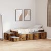 vidaXL Cadre de lit avec rangement Bois Ancien 80 cm Bois d'ing&eacute;nierie
