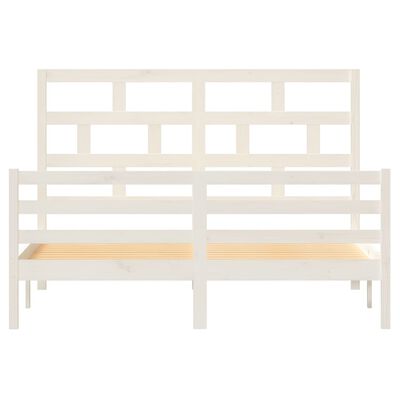 vidaXL Cadre de lit Blanc Bois de pin massif 160x200 cm