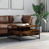 vidaXL Table basse ch&ecirc;ne fum&eacute; 80x80x45 cm bois d'ing&eacute;nierie