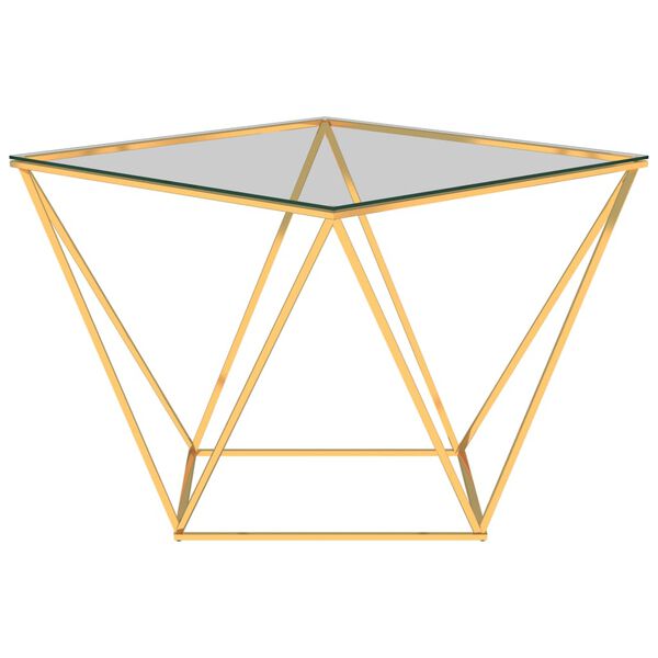 vidaXL Table basse Doré 80x80x45 cm Acier inoxydable