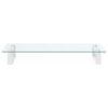 vidaXL Support de moniteur blanc 60x35x8 cm verre tremp&eacute; et m&eacute;tal