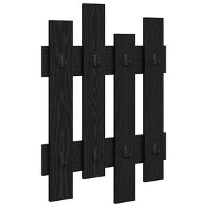 vidaXL Porte-manteau mural Montage mural Ch&ecirc;ne noir 60 x 3 x 82 cm