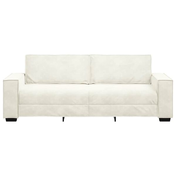 vidaXL Canap&eacute; &agrave; 3 places Cr&egrave;me 180 cm Velours