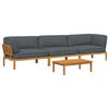 vidaXL Ensemble de Canap&eacute;s 4 pc Anthracite Bois d'Acacia Massif