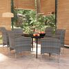 vidaXL Ensemble &agrave; manger de jardin coussins 7pcs Gris et noir