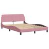 vidaXL Lit avec matelas Dover rose 120x200 cm velours