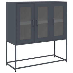 vidaXL Buffet anthracite 100,5x39x107 cm acier lamin&eacute; &agrave; froid