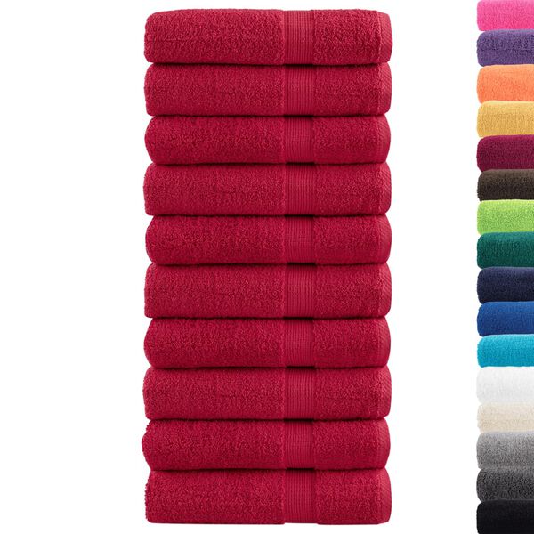 vidaXL Serviettes de douche de qualit&eacute; sup&eacute;rieure SOLUND 10 pcs rouge