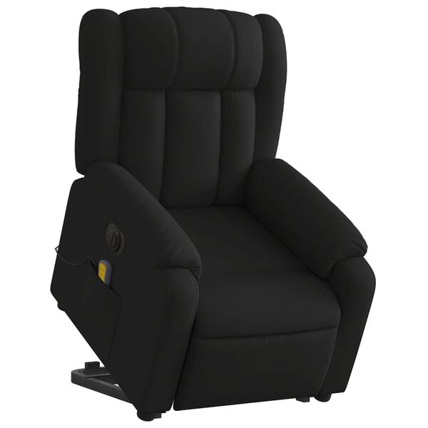vidaXL Fauteuil inclinable de massage &eacute;lectrique Noir Tissu