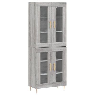 vidaXL Buffet haut Sonoma gris 69,5x34x180 cm Bois d'ingénierie