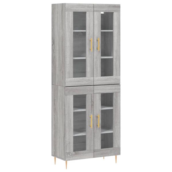 vidaXL Buffet haut Sonoma gris 69,5x34x180 cm Bois d'ing&eacute;nierie