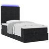 VidaXL Cadre de lit ottoman avec matelas noir 100x200cm velours