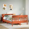 vidaXL Lit biblioth&egrave;que sans matelas cire marron 140x190 cm pin massif