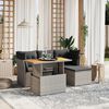 vidaXL Salon de jardin 6 pcs avec coussins gris r&eacute;sine tress&eacute;e