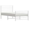 vidaXL Cadre de lit métal sans matelas avec pied de lit blanc 75x190cm
