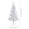 vidaXL Arbre de No&euml;l artificiel pr&eacute;-&eacute;clair&eacute;/boules argent&eacute; 120 cm PET