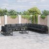 vidaXL Ensemble de canap&eacute; de jardin avec coussin 12 pcs Noir Aluminium