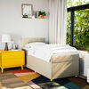 vidaXL Sommier &agrave; lattes de lit et matelas Cr&egrave;me 90x190 cm Tissu