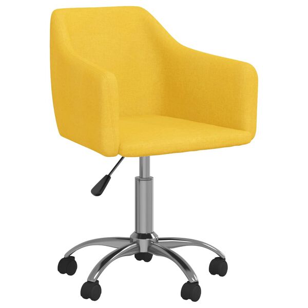 vidaXL Chaises pivotantes &agrave; manger lot de 2 jaune tissu