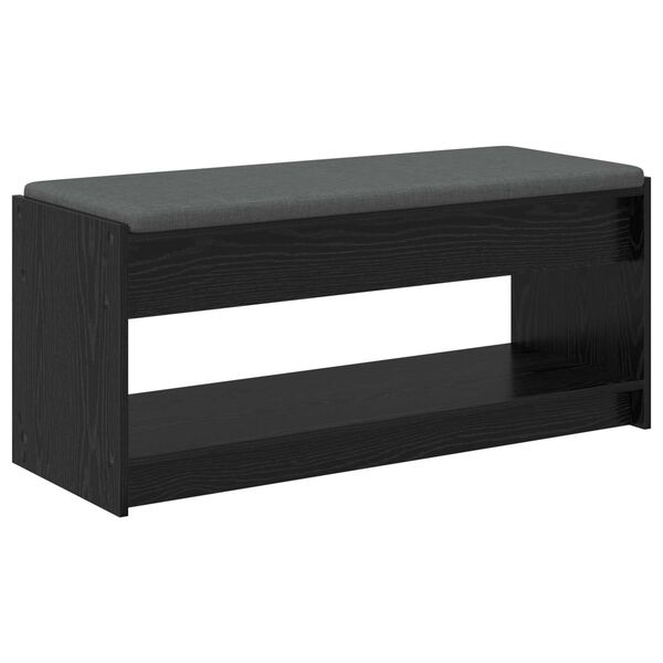 vidaXL Banc d'entr&eacute;e avec coussin Ch&ecirc;ne Noir 103 x 38 x 45 cm