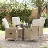 vidaXL Ensemble de salle &agrave; manger pour jardin 5 pcs Beige polyrotin