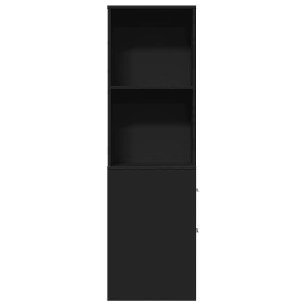 vidaXL Armoire de salle de bain &eacute;troite avec roulettes noir
