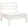 vidaXL Canap&eacute; de jardin 3 places et repose-pied blanc bois pin massif