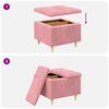 vidaXL Tabouret bouton avec coussin Rose 60 x 60 x 45 cm Velours