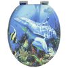 vidaXL Si&egrave;ge de toilette 2 pcs Bleu 44 x 38 cm Panneau MDF