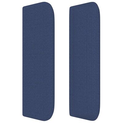 vidaXL Tête de lit avec oreilles Bleu 147x16x78/88 cm Tissu