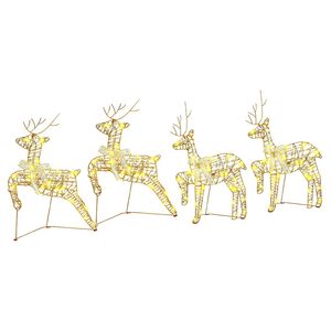 vidaXL Renne de No&euml;l 4 pc 80 LED Blanc chaud