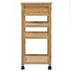 vidaXL Chariot de Cuisine avec Roues Naturel 37 x 36 x 80 cm Bambou