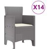 vidaXL Ensemble de salle à manger pour jardin 15 pcs Gris clair