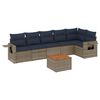 vidaXL Ensemble de canap&eacute; de jardin 7 pcs avec coussins gris r&eacute;sine tress&eacute;e