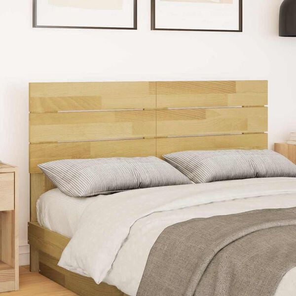vidaXL T&ecirc;te de lit 120 cm en bois massif de ch&ecirc;ne