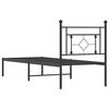 vidaXL Cadre de lit métal sans matelas avec tête de lit noir 80x200 cm