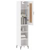 vidaXL Buffet haut Blanc 34,5x34x180 cm Bois d'ing&eacute;nierie